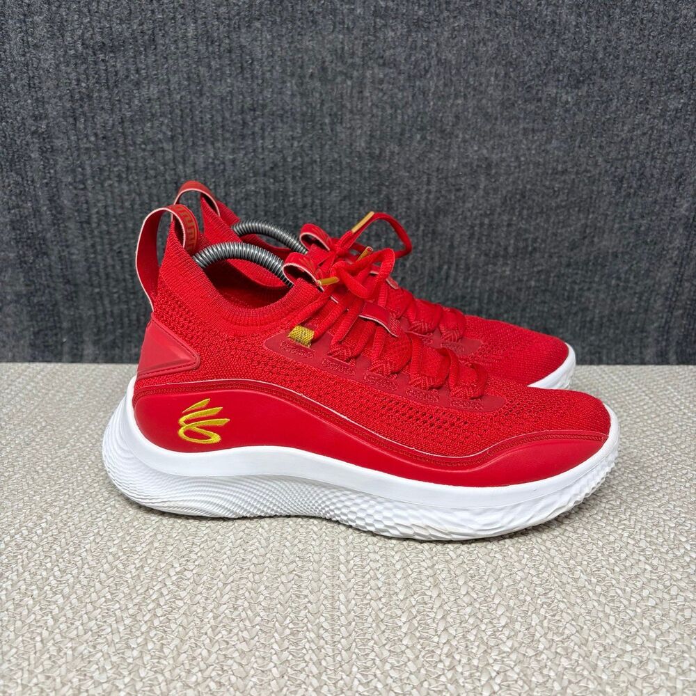 Under Armour Curry 8 Flow Chinese New Year Red Basketball Shoes Sz 7 3024035-600